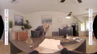 Naughty America - Blonde babe Harmony Rivers fucks you to make a good impression on her job intervie