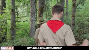 Inexperienced Camp Boy Cyrus Stark Gets Naked In The Woods To Satisfy Camp Leader & Join The Group