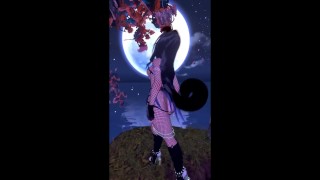 puppy girl dancing in the moonlight