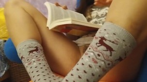 Vaginal Ping Pong while reading a book # Three small balls inside n out