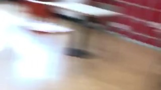 Risky wank and cum in work canteen 