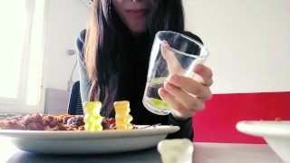 Giantess vore a pizza with extra tinys! (Trailer)