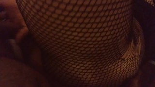 Having fun in motel with window open