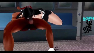 Day at the subway, guy stares at sexy girl and fuck her
