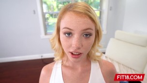 Fit18 - Dixie Lynn - Casting And Creampie Blonde American teen Just 105lbs