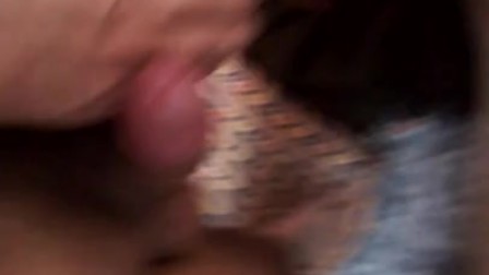 Cum on her Mexican tits after homemade blowjob