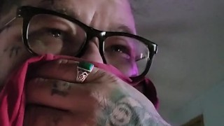 Sniffing Panties in front of wife