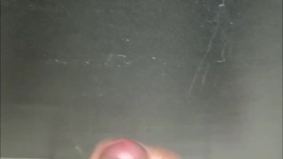 Risky public bathroom fun