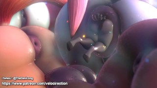 Donkey being anal-vored by Large Unicorns
