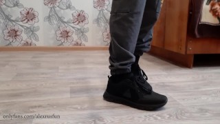 Russian exhibitionist likes to show his big cock and jerk off on camera