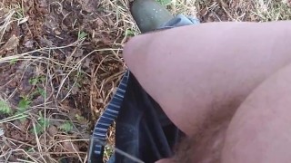 Finnish man pees in the forest and moans
