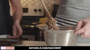Dad Creep - Stepfather shows gay stepson how to make cookies and eat ass