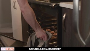Dad Creep - Stepfather shows gay stepson how to make cookies and eat ass
