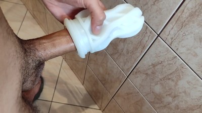 guy fucks his toy and cums hard (and loud)