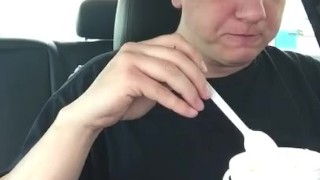 Piggy eating snacks at sonic 