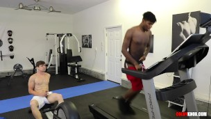 Buff Gym Stud Kylan Gets Fucked on the Treadmill by Hot Gay Stud Colby Chambers RAW