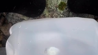 Horny in the woods(thick load) (moaning) (prequel to pissing in the woods) 