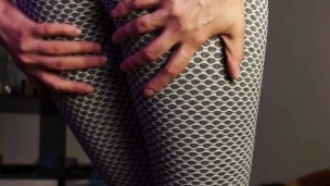Taking off my new yoga pants for dildo fuck my beautiful ass