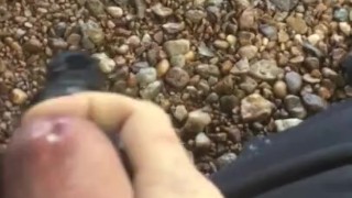 Cumming outside with vibrating wand 