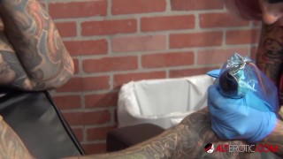 Big titty Evilyn Ink tattoos Sascha then gets fucked