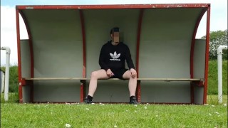 Risky Exhib After Match, Pissing and Cum