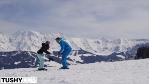 TUSHY anal-crazy Ski instructor Liya shows off her skills