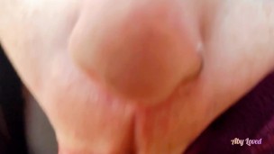 I sucked tasty my stepdad cum quick on my little mouth  - Close UP Best blowjob
