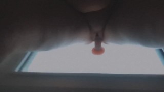 Big TITS bounce while I fuck my silicone suction cup baby🍆