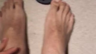 Massaging my Hairy Feet in Sandals