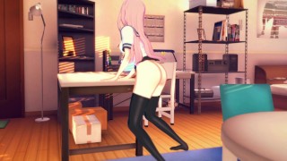 Gamer Girl Forgets to Turn off the Stream Masturbates on the table [3d hentai]