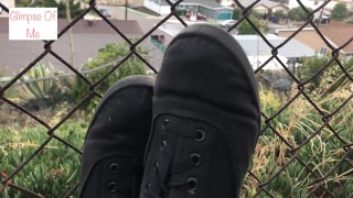 wiggling toes in her little black shoes - glimpseofme