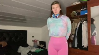 Pee desperation! Girlfriend pisses her pants for you! POV