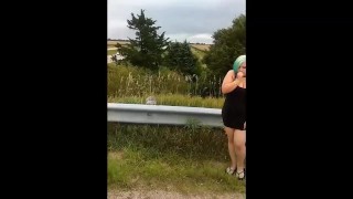 Overpass Masturbation public outdoor naked FREE PREVIEW