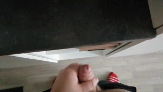 19-Year-Old jerks off in front of a mirror