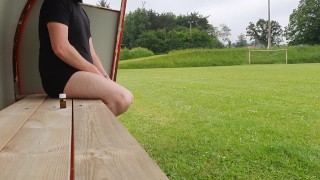 EXHIB Public in Match Football, jerk Off and Cum