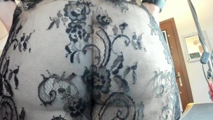 Sexy farts while wearing a ebony lace outfit smell them all!