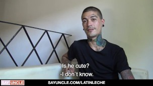 Latino teen swallows cum for cash