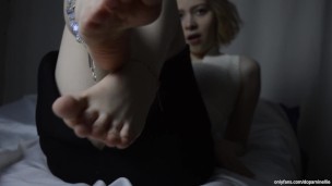 Foot Tease Pov with two Anklets and Heels - amateur Hot teen