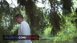 Hardcore orgy in a wood hut