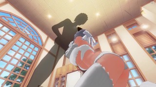 3D HENTAI Yumi sucks a big cock