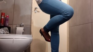 Compilation of Wetting my Jeans and pouring out from my High Heels and Pants