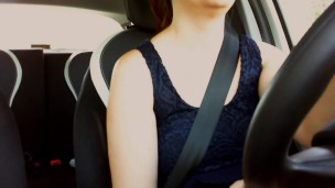 Pure pleasure in the car while driving I masturbate and play with my watch