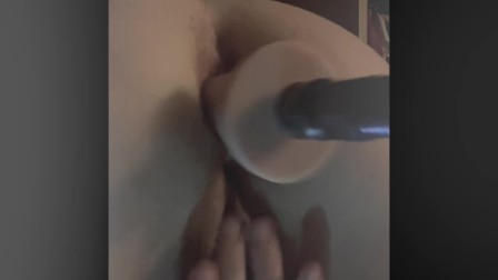 Fuck Machine on High Up My ASS - DP with Vibrator - Gape Practice