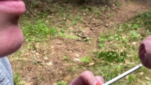 Blow Job and Smoking Two Cigarettes and Cum Shoot in My Mouth long com playing