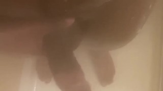Jerking Off Big Black Cock In Shower