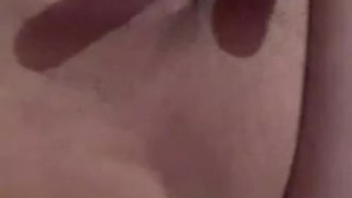 In bed fully nude, fingering myself then licking cum off fingers, I came too!