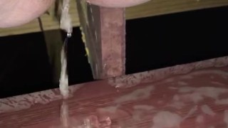 Redhead Pussy Public Porch Piss