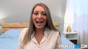 PropertySex Blonde Real Estate Agent with Big Natural Boobs Makes Sex Video with Client