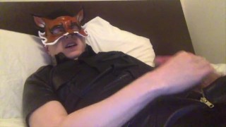 Leather fox cums!