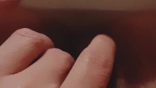 HOT MILF FINGERING HAIRY BUSH WITH BIG PUSSY LIPS
